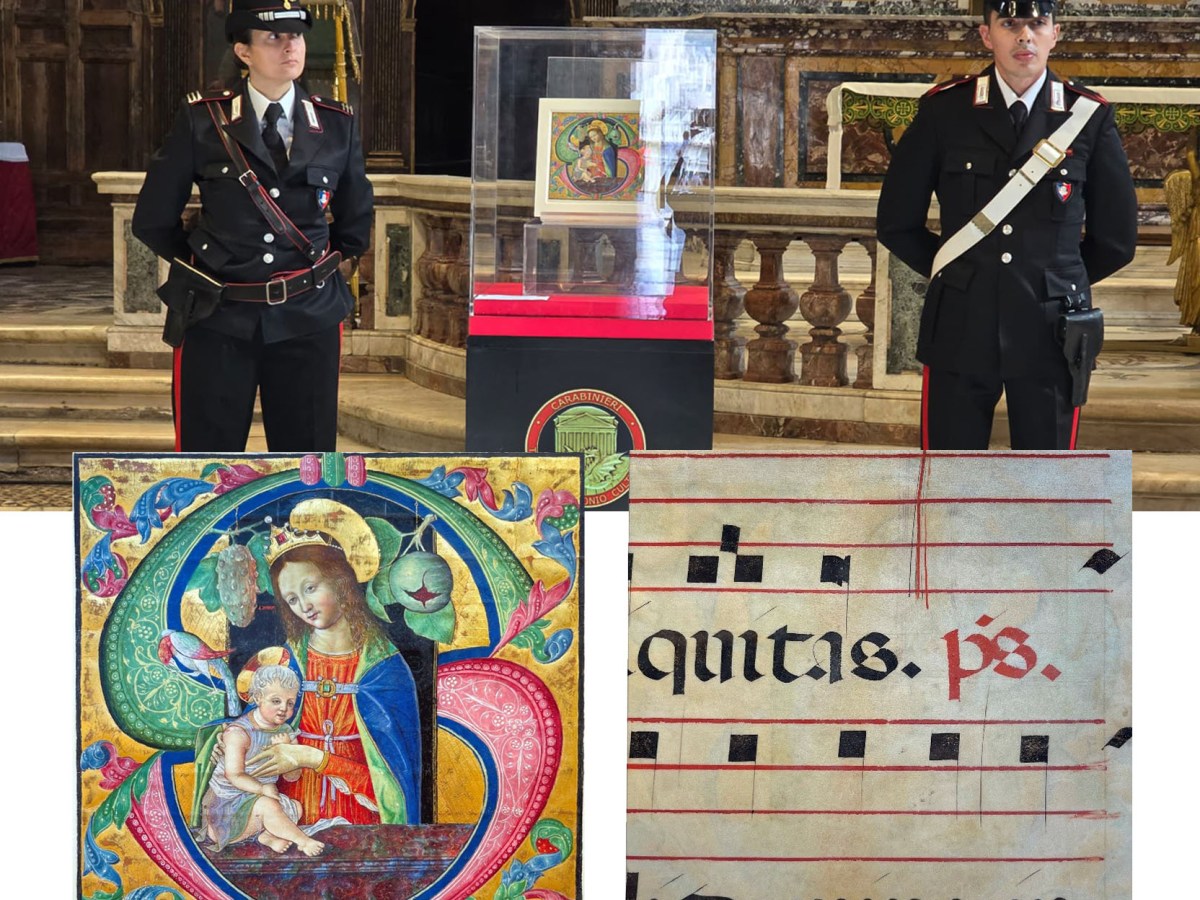 Roma, Basilica di Santa Maria in Aracoeli, Carabinieri TPC ritrovano una miniatura quattrocentesca rubata negli anni 80